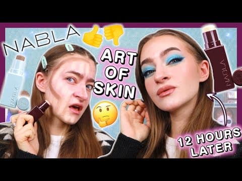 Testing The NEW Nabla Art Of Skin Foundation And Contour Sticks! (review & 12 hour wear test)