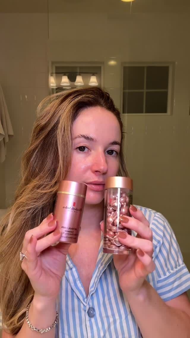 Glow up with beginner friendly @elizabetharden Retinol + HPR Ceramide capsules & Ceramide Retinol + HPR rapid skin renew