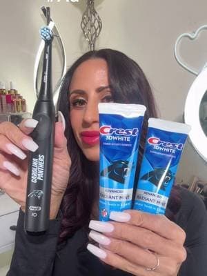 #Ad Getting ready for game day isn’t complete without my Oral-B iO2 Official Carolina Panthers Special Edition and Crest 3DWhite Official Carolina Panthers Special Edition, now available at Walmart! @Crest #CrestOralB #Ad