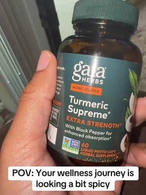 Gaia Herbs Turmeric Supreme Extra Strength supports joint comfort, reduces inflammation, and helps you feel more balanced 💛 move easier and feel better every day grab yours now ⏳🛒 #tiktokshop #tiktokmademebuyit #inflammationsupport #jointhealth #wellnessjourney