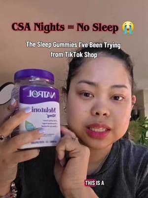 Because of my CSA, I tend to wake up during the night and it makes it hard to stay asleep 😭🌙 I’ve been trying these Natrol Melatonin 10 mg Gummies from TikTok Shop as part of my nighttime routine and I like how easy they are to take. Strawberry flavored, simple, and made to help you fall asleep faster, stay asleep longer, and wake up refreshed ✨ 😌 Sleep really is self-care 🤍 #sleepsupport #melatoningummies #wellnessjourney #tiktokshopcreatorpicks #tiktokshopfind