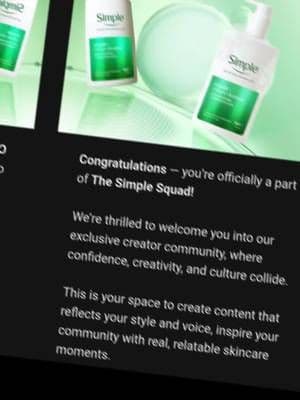 Excited to be a member of The Simple Squad π @SimpleSkincareUK #AD #SimpleSquadUK #SIMPLESQUADUKLAUNCH #SIMPLESQUADLAUNCH #skincare π