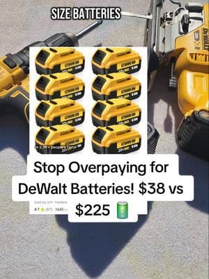 Stop Overpaying for DeWalt Batteries! $38 vs $225 🔋 #DeWaltTools #BatteryHack #PowerToolTips #DIYer #ContractorLife #ToolDeals #HomeImprovement #DeWalt20V #PowerToolBatteries #ToolHacks #SaveMoney #WorkSmart #HandymanTips #ConstructionLife #ToolReview #AmazonFinds #BudgetTools #DeWaltAlternative #DeWaltCompatible #ToolAddict