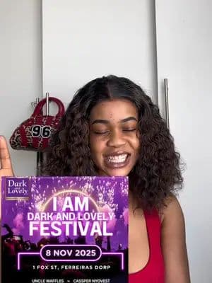 Because being dark and lovely isn’t just a look !! It’s a lifestyle 🫵🏻🫦 Festival season baby!!!!! 🥳🥳Festival season loading…✨🔥 Get ready for Amapiano, R&B, and pure vibes at the Dark and Lovely Festival in Joburg (1FOX) on 8 Nov! 💜 Spend R550 on Dark and Lovely products at Checkers, Shoprite, or Sixty60, keep your slips, and hit the link in bio for your ticket! 🎟️ T&Cs apply 💃 @Dark and Lovely Africa #glowtothefest #iamdarkandlovelyfestival #getyourticket #gifted